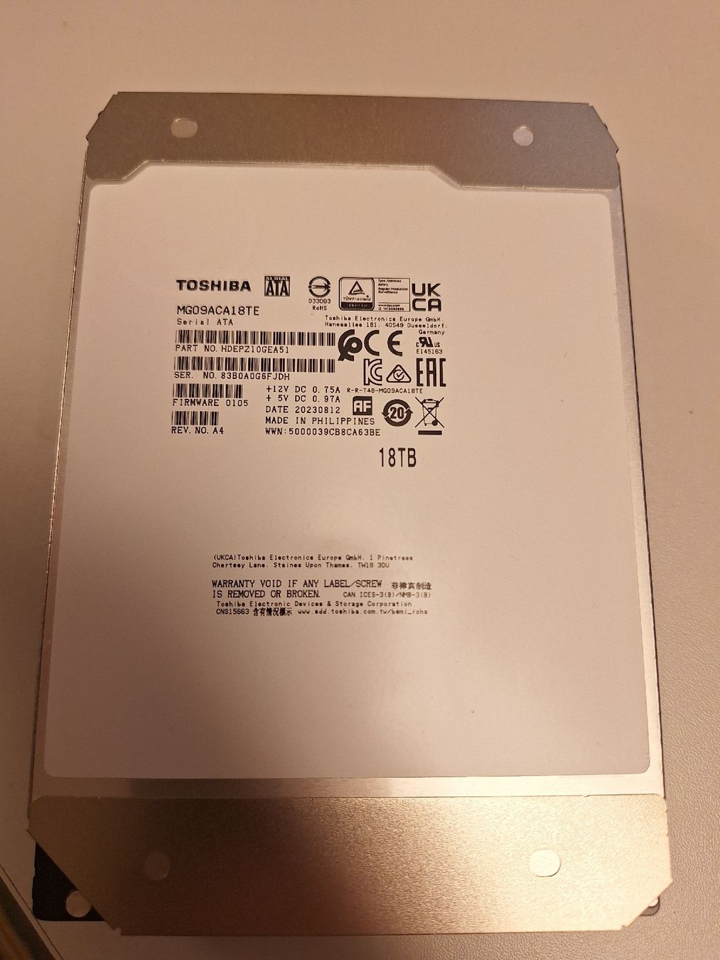 Toshiba Harddisks: 18TB Toshiba – Gebraucht aus Rüthi (Rheintal) von Pafafa