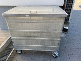 VERCON Abfallcontainer Metall verzinkt rollbar guter Zustand