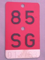 Velonummer SG 85