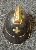 Feuerwehrhelm Schweiz Antik - Schwarz-Messing