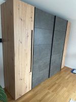 Grosser Kleiderschrank 270 cm – Eiche/Beton-Optik, modern, s