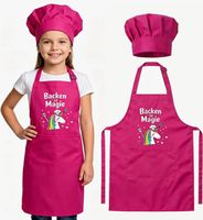 Kochschürze und Kochmütze Einhorn pink