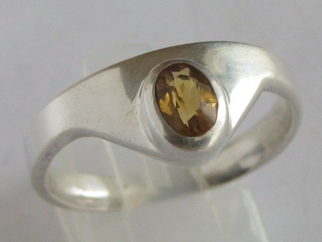 Anelli: Vintage Ring Silber 925 Citrin / Gr. 60+ – Usato da Ermatingen venduto da Decovin 1