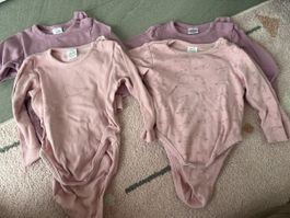 4 body bimba taglia 74/80, 100% cotone, rosa
