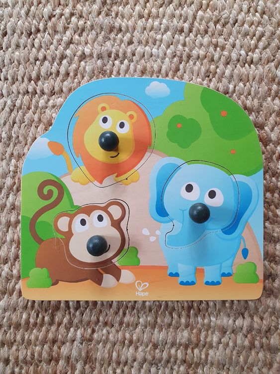 Puzzle En Bois éducatif Famille éléphant - Jeu Casse-tête Bébé/enfant - Neuf