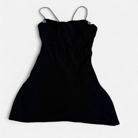 Zara Black Dress with Green Straps