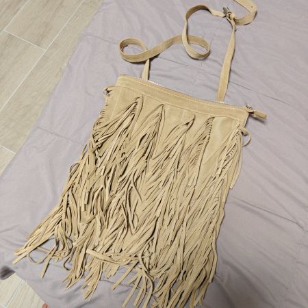 Tasche GIANNI CHIARINI Wildleder beige Fransen Zustand Neu