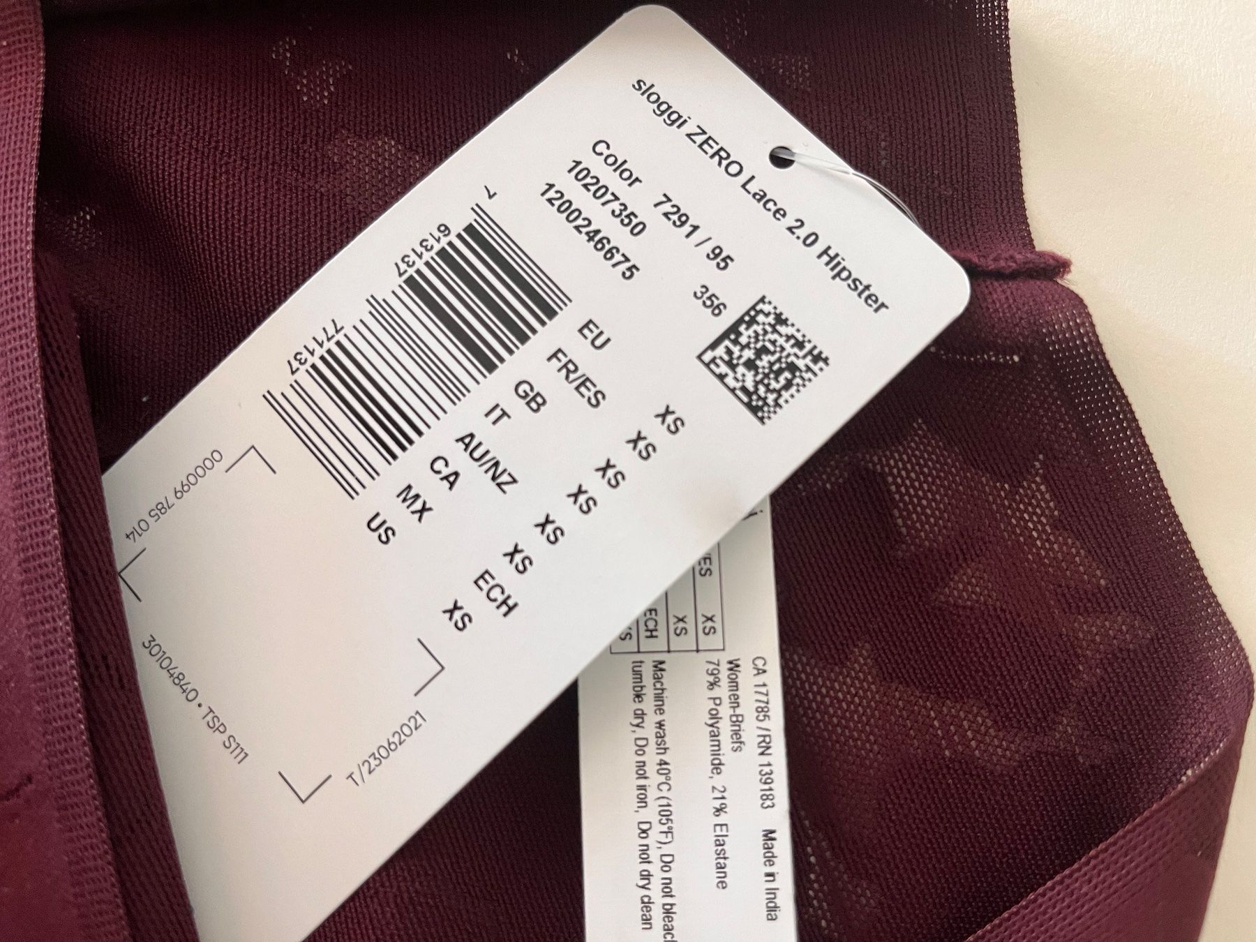 Sloggi Altra biancheria intima: SLOGGI, Hipster ZERO Lace, Grösse XS, Farbe Dunkelrot – Nuovo e nell'imballaggio originale da Rudolfstetten venduto da gst_g7xl 2