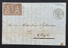 FALTBRIEF 2 STRUBEL LAUSANNE 1861