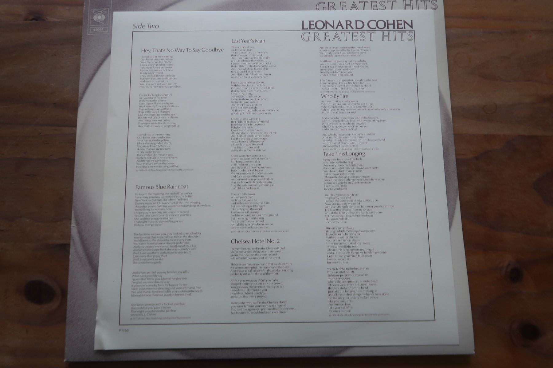 Schallplatten: LEONARD COHEN - GREATEST HITS - VINYL LP – Gebraucht aus Basel von Patiscat 8