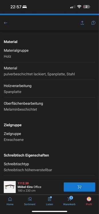 Schreibtische: Eck-Schreibtisch höhenverstellbar – Gebraucht aus Igis von Vi99 7