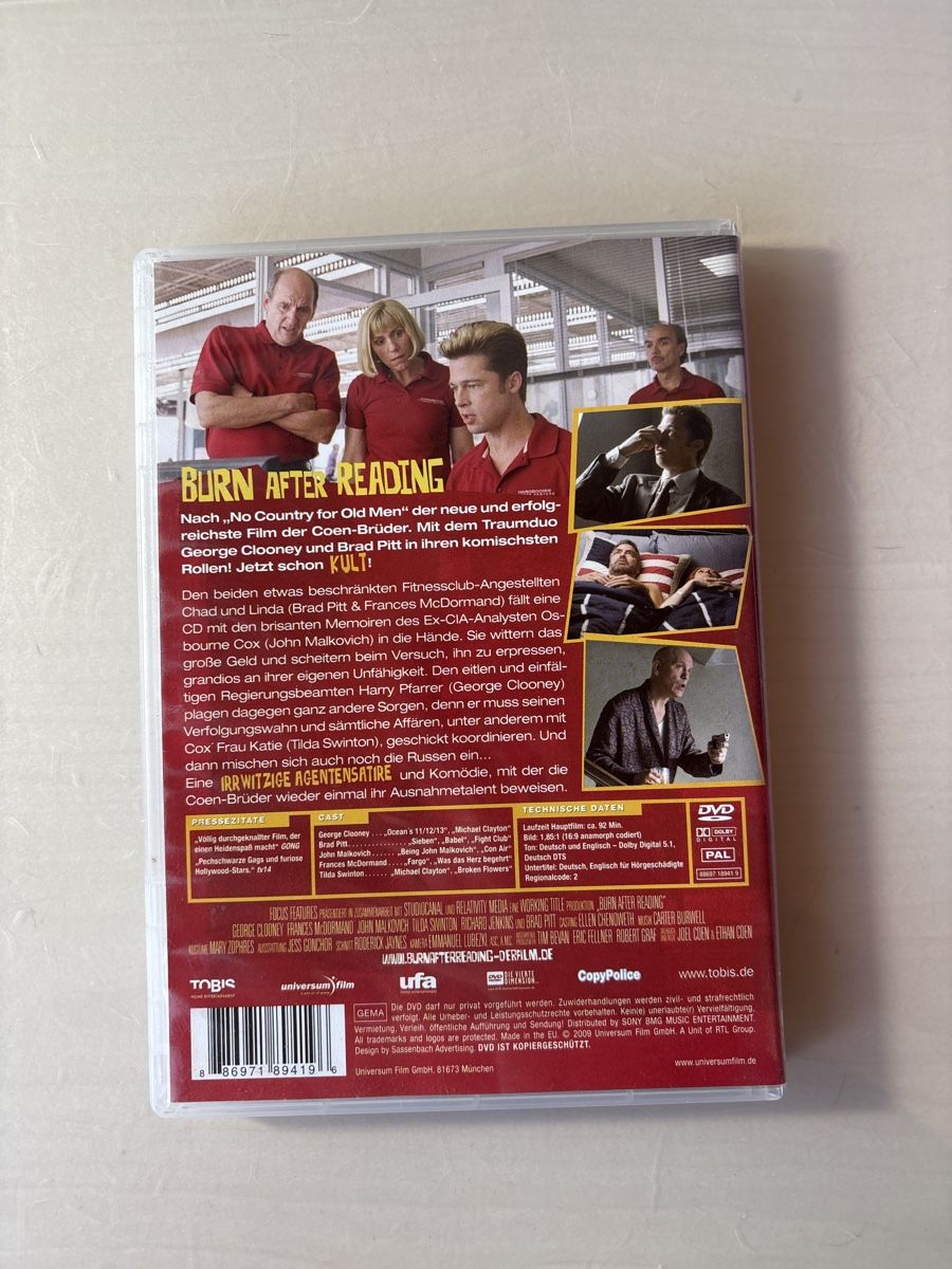 Tutti i DVDs: Burn after Reading – Usato da Ruswil venduto da Slivio_ 1