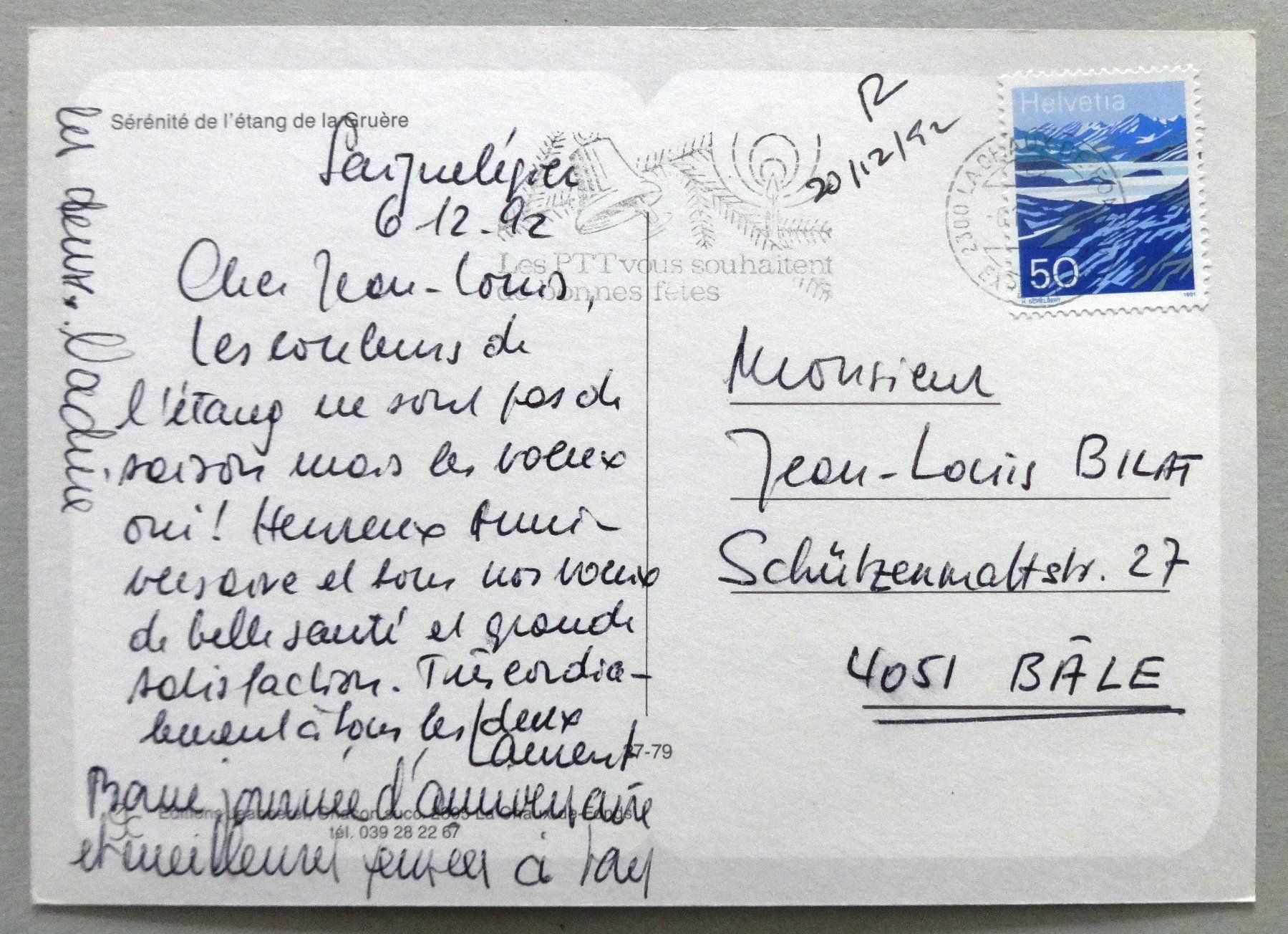 Cartes postales: Etang de la Gruère – D'occasion à Fétigny par Billy2miny 1