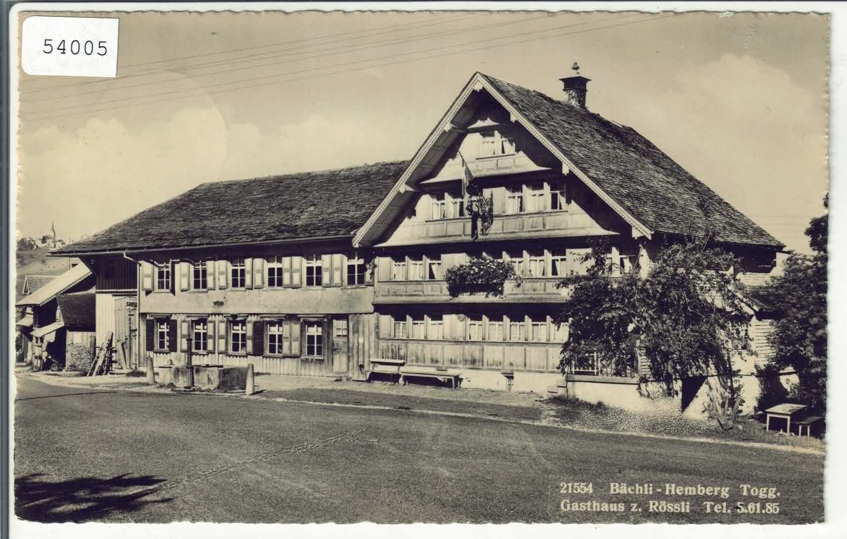 Cartoline postali: Bächli-Hemberg - Gasthaus z. Rössli – Usato da Ettingen venduto da Kartenplanet