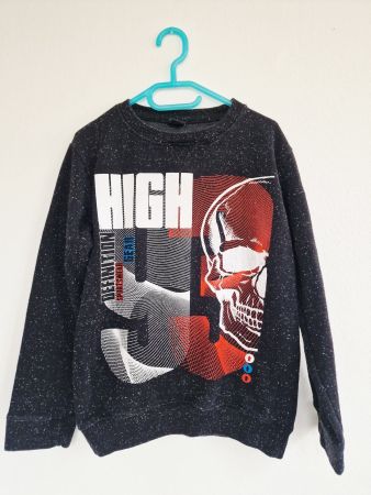 Jungen Pullover Gr. 134/140 8-10Y Schwarz 100% Baumwolle