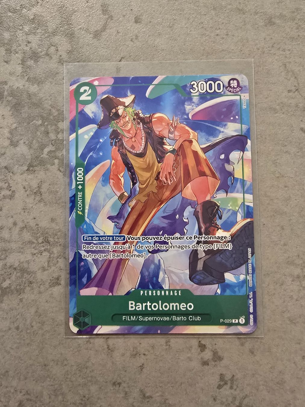 Bandai Carte collezionabili: Carte One Piece Bartolomeo P-029 – Nuovo (secondo la descrizione) da Bercher venduto da N3cros