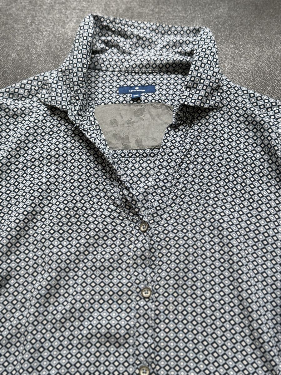 Tom Tailor Camicette: Tom Tailor blouse Shirt, Size 38, Blue Geometric Pattern – Usato da Horgen venduto da thesilverarrow 3