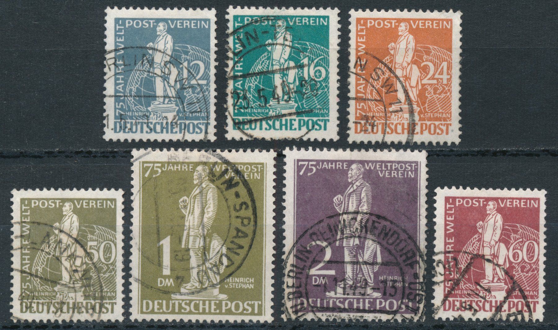 Tutti i francobolli: Deutsche Post Berlin Mi. 35 - 41 – Usato da Bonau venduto da Profila3