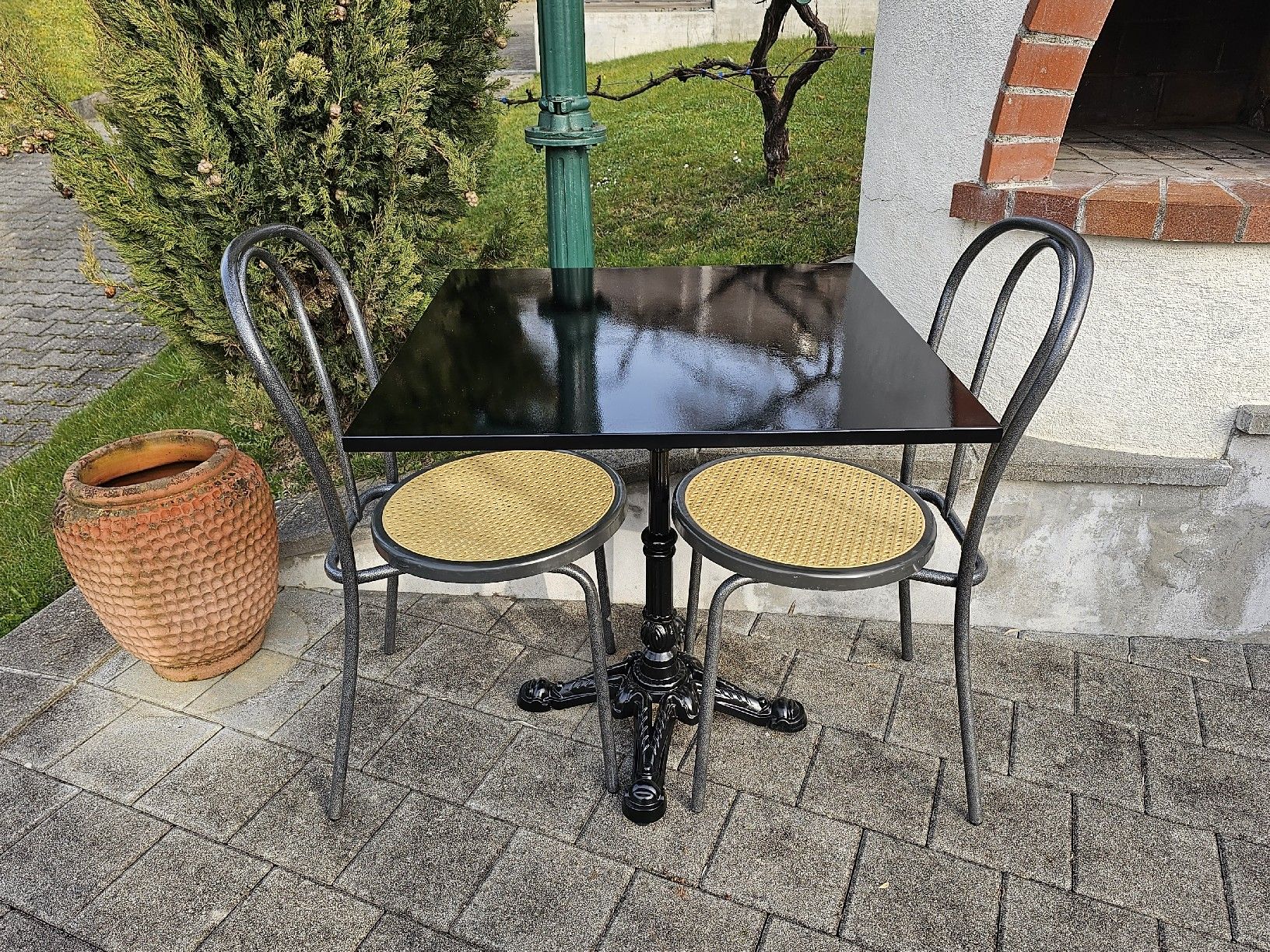 Set di tavolo e panche: Bistrotisch 2 Stühle Balkontisch – Usato da Villnachern venduto da hasta08 3