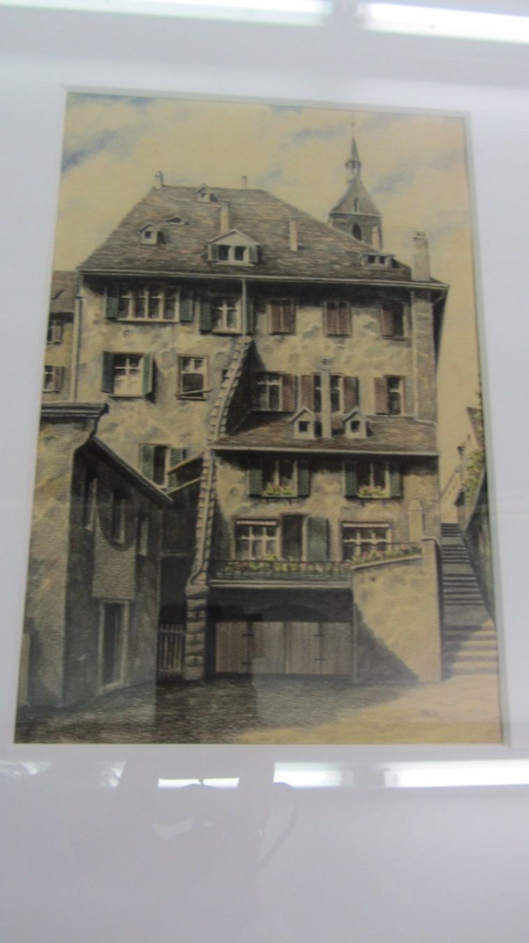 Foto & Immagini: Alt-Basel, Kellergässlein, Orig. Farbstiftzeichnung – Usato da Hölstein venduto da niala06 1