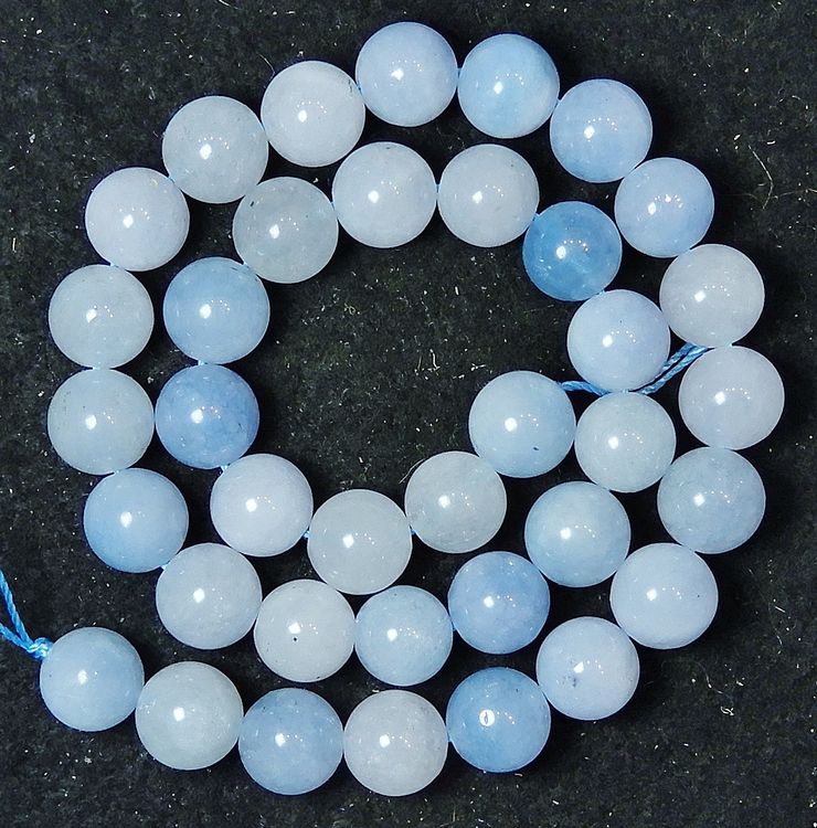 Aquamarin Edelstein Ohrringe - 10mm Natürliche Steine In Tibet Silber