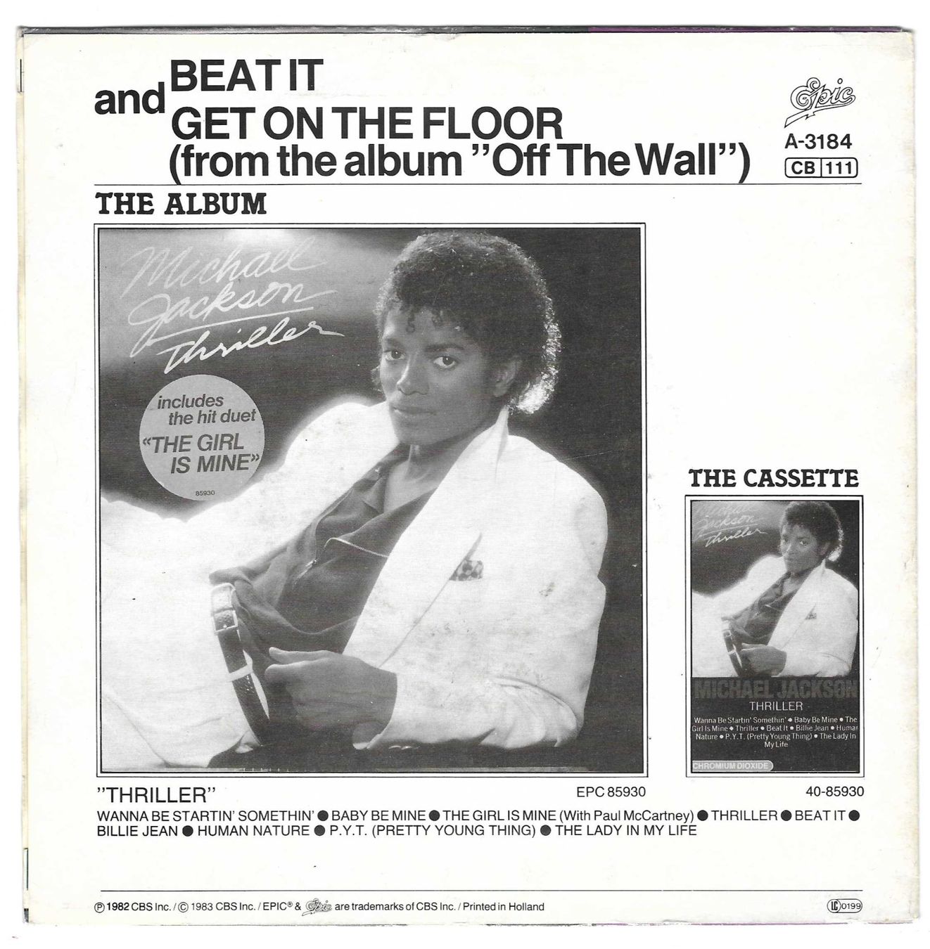 Schallplatten: MICHAEL JACKSON  -  BEAT IT  +  GET ON THE FLOOR – Gebraucht aus Bex von Giorgiob 1