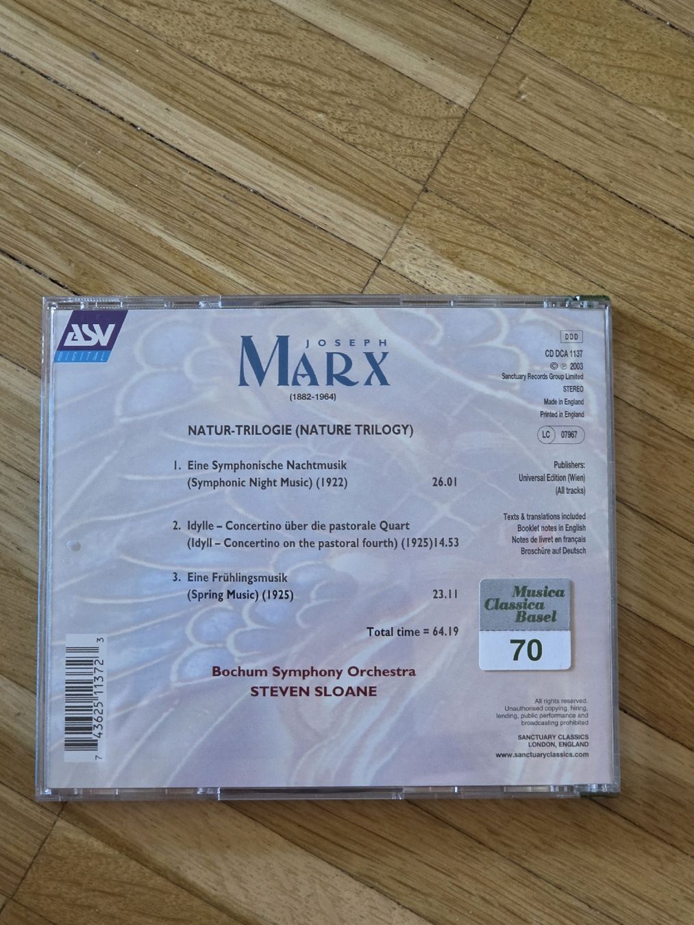 CDs: CD: Joseph Marx:  Natur-Trilogie – Gebraucht aus Aesch BL von immon 1