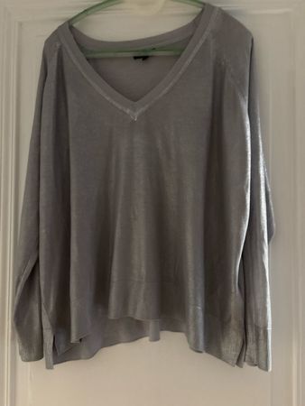 Maglione C&A scollo a V colore grigio taglia XL