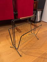 Vintage Zeitungsständer, Stahl und Holz