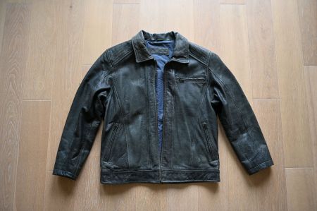 Vintage Herren Lederjacke grau, Gr. 50