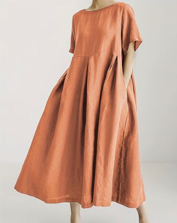 Chic Abito di lino-tgM/L-nuovo👌feste-vacanze