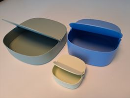 IKEA YPPERLIG Aufbewahrungsdosen Set 3 Stk. blau/reseda/gelb