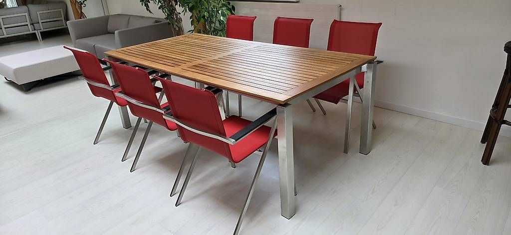 Tables: Gartentisch Teak  210x100x75cm – D'occasion à Lützelflüh-Goldb par Rampenverkauf_72_