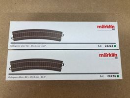 Märklin H0 12 Stück 24224 C-Gleis neuwertig in OVP