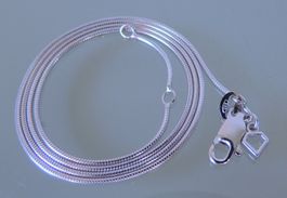 Rhodinierte Silber 925 Schlangen Halskette 43/45 cm