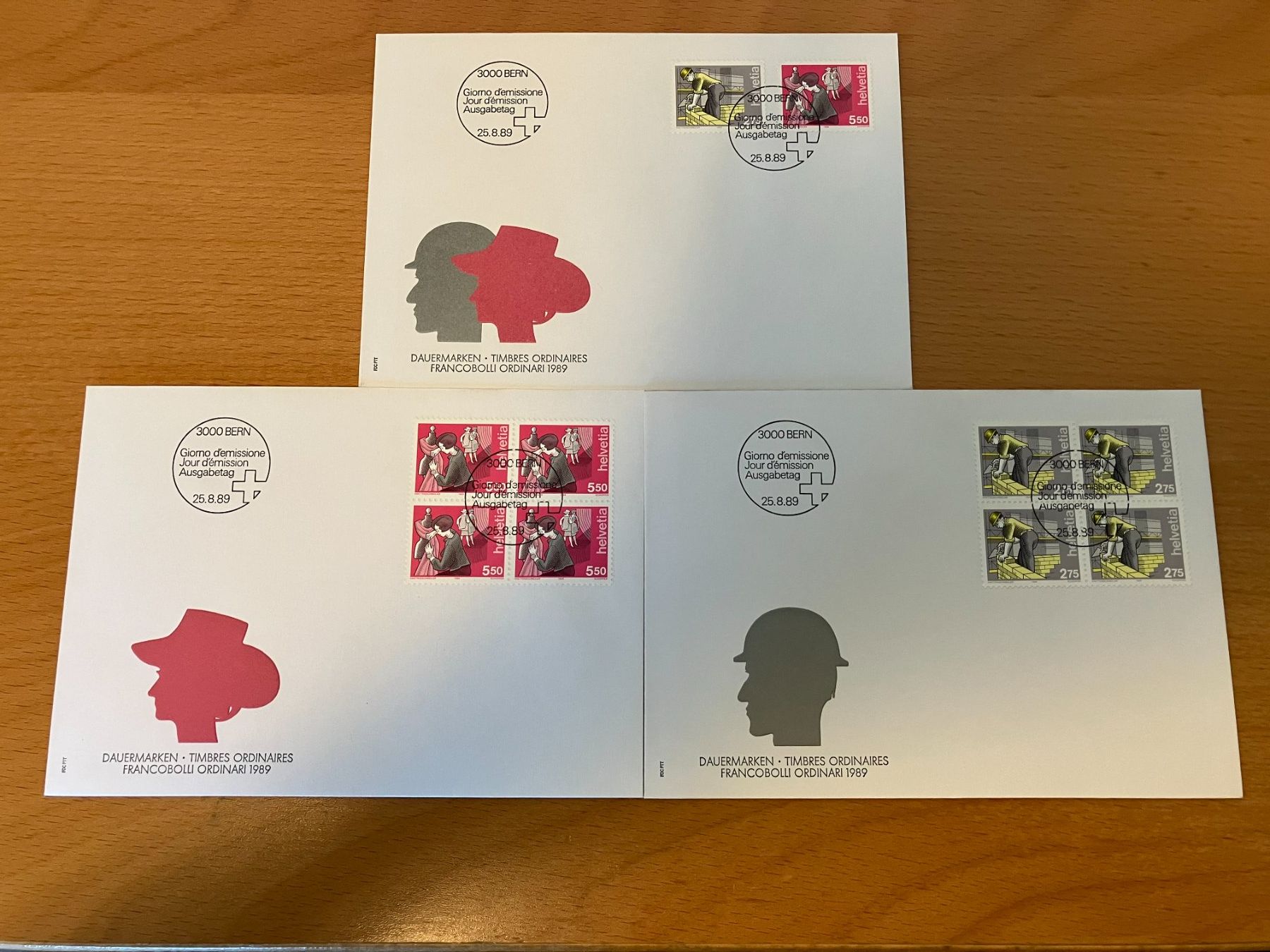 Tutti i francobolli: 3 FDC Dauermarken 1989 – Usato da Koblenz venduto da Markenhimmel