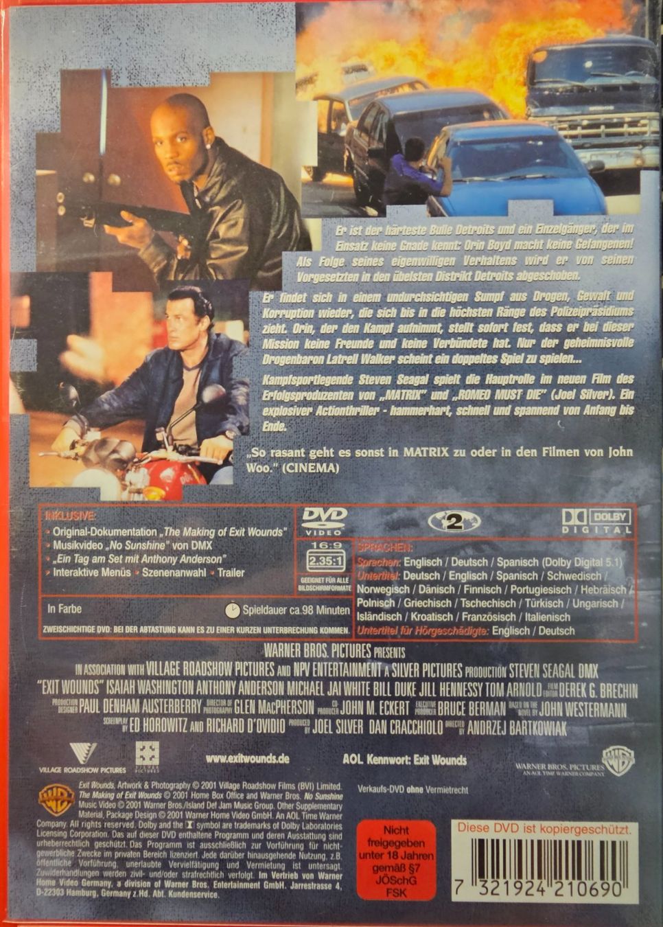 Tutti i DVDs: Exit Wounds - Die Copjäger – Usato da Wahlen b. Laufen venduto da Cg10 1