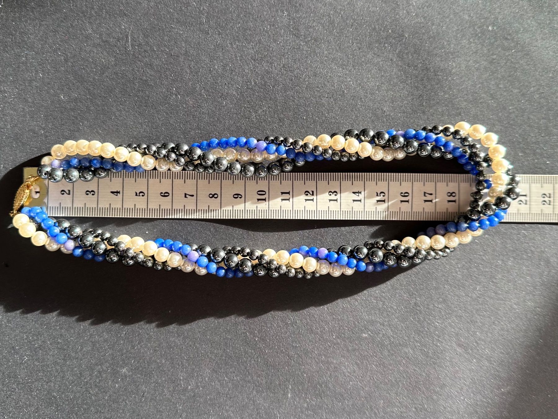 Ketten: Halskette mit blau Perlen Luxus-Modeschmuck, Vintage – Gebraucht aus Lamone von LaCantinaMagica 6