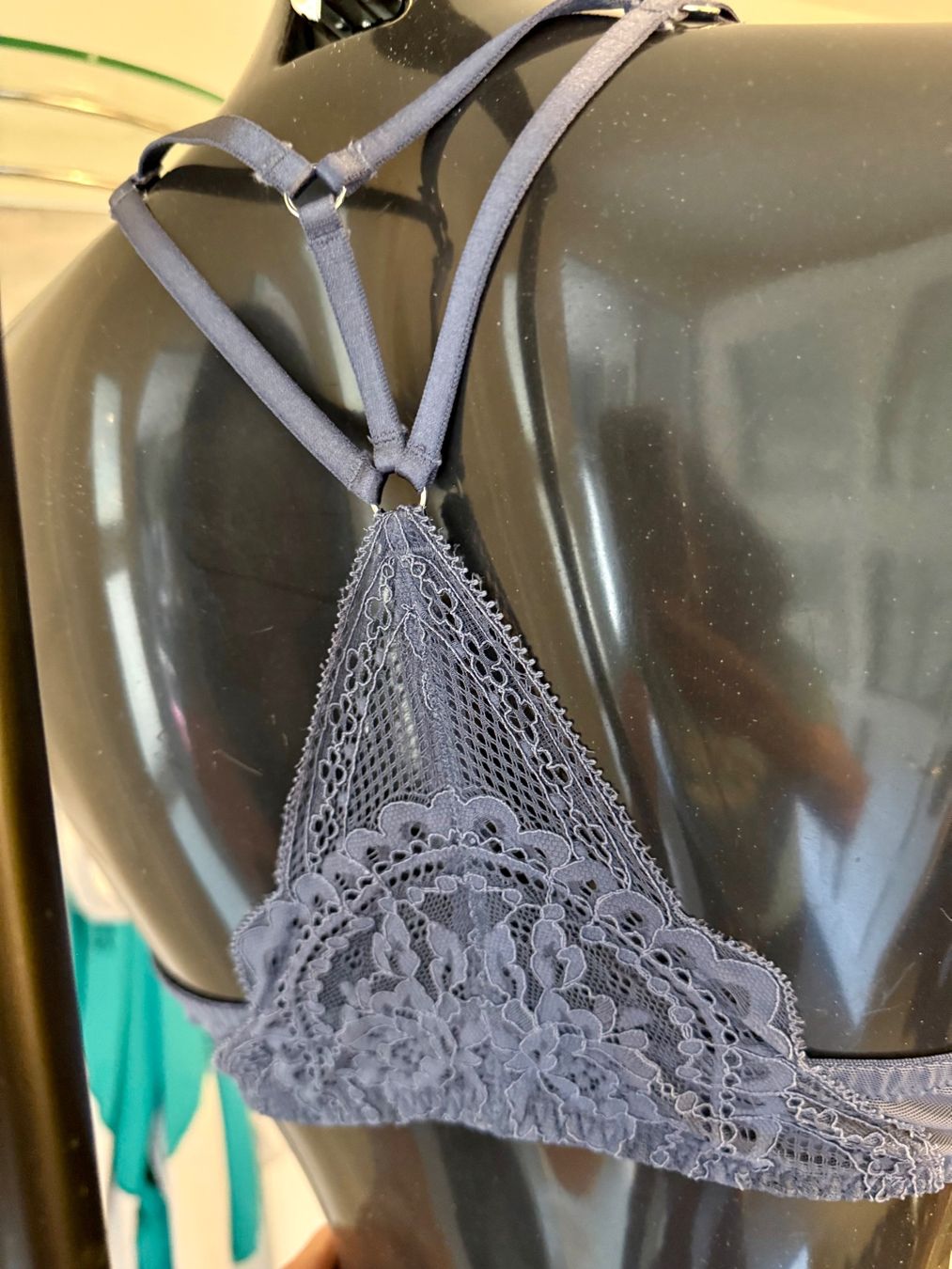 Altra biancheria intima: Palmers Push Up BH m. Frontverschluss blau m. Spitze 75/80C – Usato da Engelburg venduto da mamalanima 3