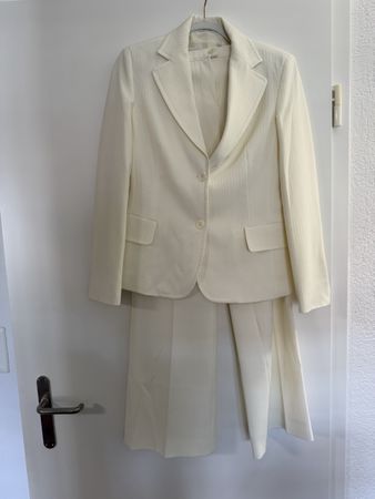 Damen Hosenanzug Deep Blue weiss gestreift Grösse 42 I