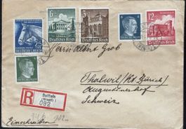 Deutsches Reich Einschreiben Zensur Brief 1941 Schweiz
