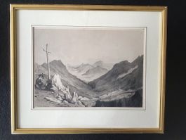Col du Bonhomme Lithografie von J.D. Glennie 1841