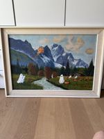 Thrifted Ghost Painting - Berge Geister Drachen Fluss