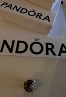Pandora Silber-Charm mit braunen/champagnerfarbenen Steinen