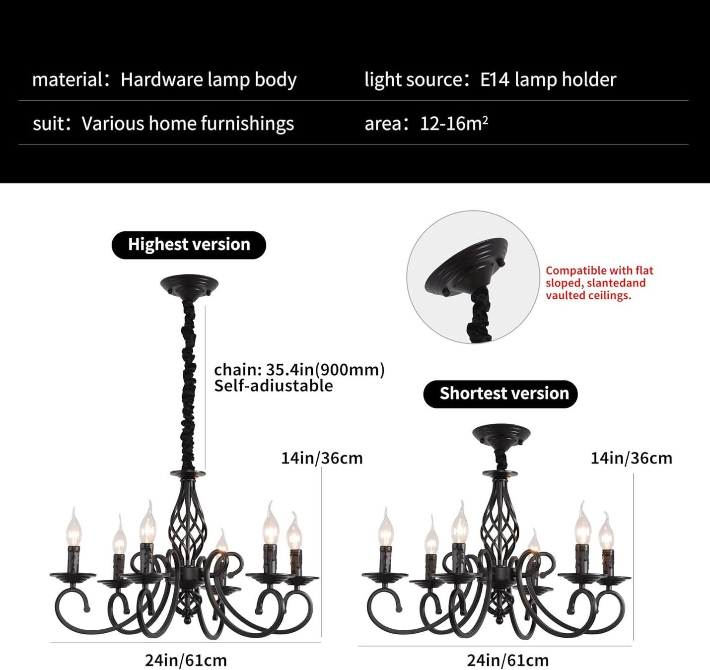 Lampadari & plafoniere: Rustikale Kronleuchter Metall antiker Pendelleuchte 6 Lichte – Nuovo e nell'imballaggio originale da Herisau venduto da Zevora 4
