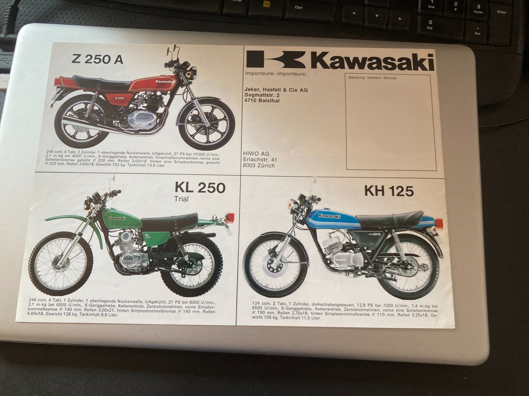 Kawasaki Documenti: Prospekt Kawasaki Modell 1980 – Usato da Filzbach venduto da Sugi7 3