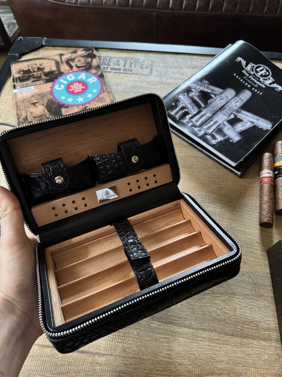 Humidor per sigari: Kroko Leder reishumidor Etui – Nuovo (secondo la descrizione) da Seuzach venduto da Wolf936 3