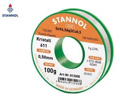 Werkstatt / Stannol / Lötzinn Kristall 611 TSC Ø 0.5 mm 100g