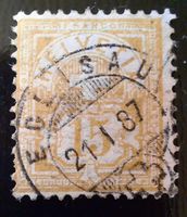 11-2-1 Timbre Helvetia oblitéré, type chiffre 15 Franco -63A