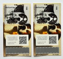 2x Swiss Crypto Stamp 3.0 ID8 Fluffy mit Ersttagsstempel
